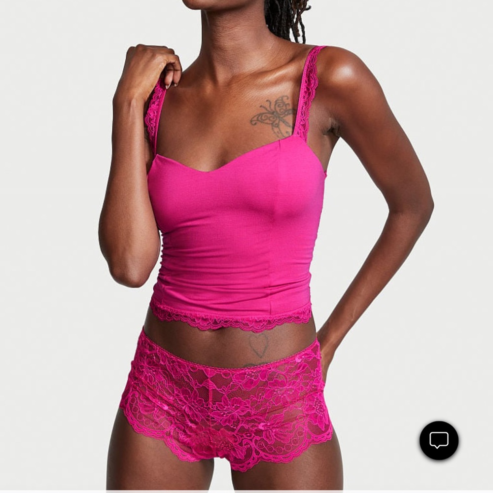 XL Victoria’s Secret Cropped Modal & Lace Panty Set